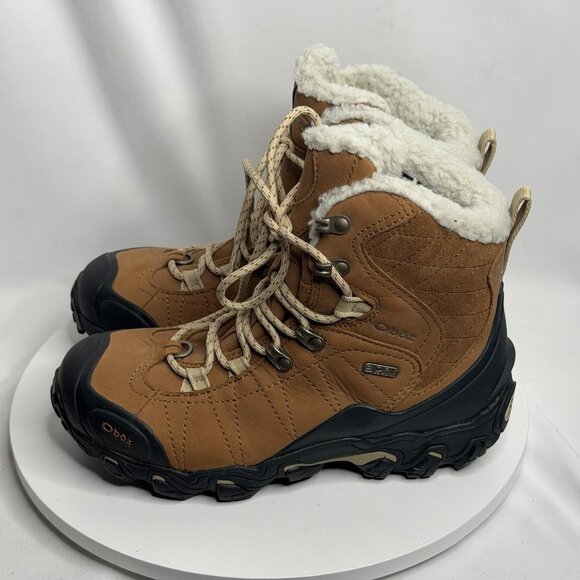 Oboz Boots Womens 8 Brown 7”Bridger Insulated Mid B Dry Winter Hiking Waterproof - Picture 1 of 9